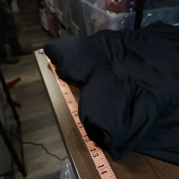 Lauren Ralph Lauren Ruffle Underwire Tankini Top Women 10 Black Swim Resort Pool - Picture 8 of 13